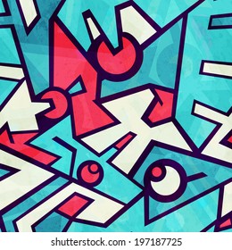 futuristic blue seamless pattern with grunge effect