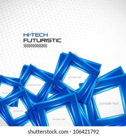 Futuristic blue square abstract background