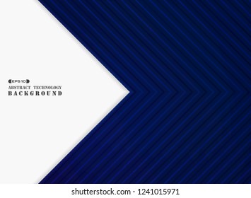 Futuristic blue stripe line pattern with white copy space background, vector eps10