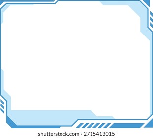 Futuristic blue tech frame design for digital content display.