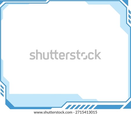 Futuristic blue tech frame design for digital content display.