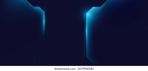 Fondo del portal futurista de tecnología azul