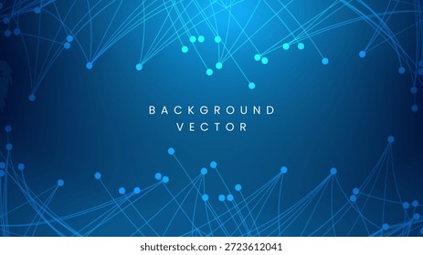 Fondo de tecnología azul futurista con líneas de conexión digital o nodos de red y estructuras de datos de plexo abstracto