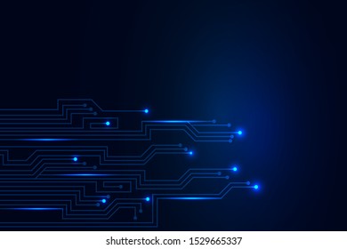 Futuristic blue technology background, electronic motherboard, abstract background with High-tech technology texture – stock vector