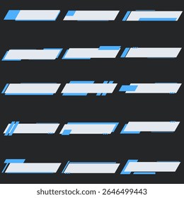 Futuristic Blue UI Labels Ellements Set