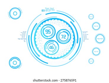 Futuristic blue vector elements for design 