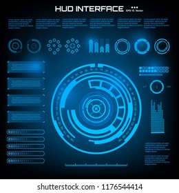 Futuristic blue virtual graphic touch  user interface. Holographic virtual panel