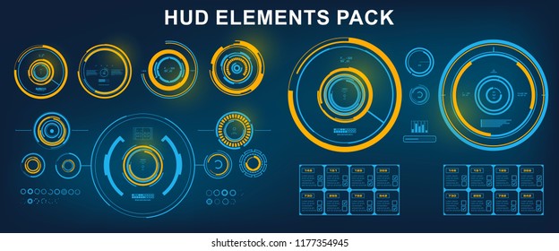 Futuristic blue virtual graphic touch  user interface. HUD user interface.