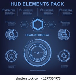 Futuristic blue virtual graphic touch  user interface. HUD user interface.