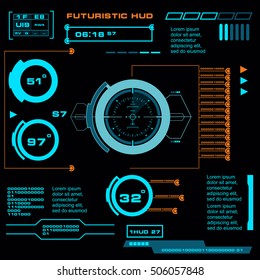 Futuristic blue virtual graphic touch  user interface