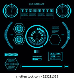 Futuristic blue virtual graphic touch  user interface on flat design