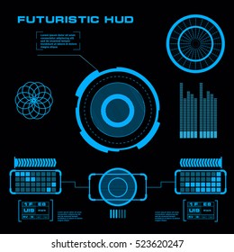 Futuristic blue virtual graphic touch  user interface