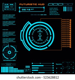 Futuristic blue virtual graphic touch  user interface on flat design