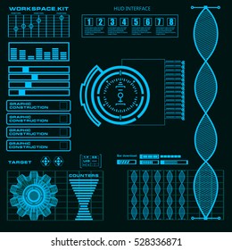 Futuristic blue virtual graphic touch  user interface
