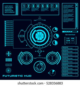 Futuristic blue virtual graphic touch  user interface