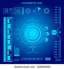 Futuristic blue virtual graphic touch  user interface