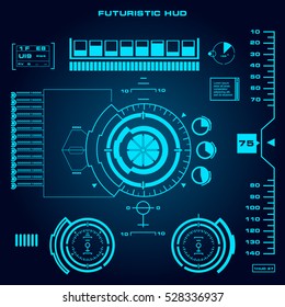 Futuristic blue virtual graphic touch  user interface