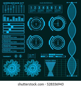 Futuristic blue virtual graphic touch  user interface