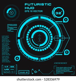 Futuristic blue virtual graphic touch  user interface