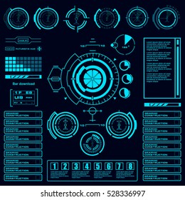 Futuristic blue virtual graphic touch  user interface