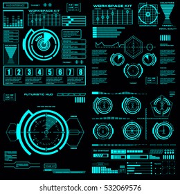 Futuristic blue virtual graphic touch  user interface