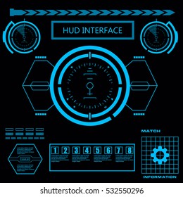 Futuristic blue virtual graphic touch user interface