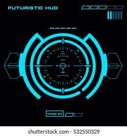 Futuristic blue virtual graphic touch user interface