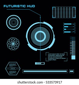 Futuristic blue virtual graphic touch  user interface 