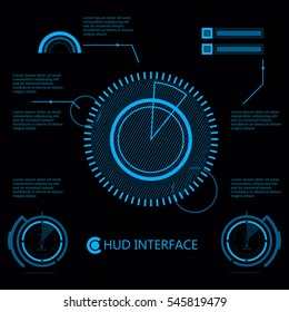 Futuristic blue virtual graphic touch  user interface