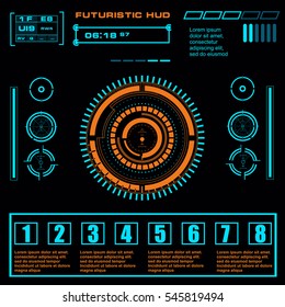 Futuristic blue virtual graphic touch  user interface