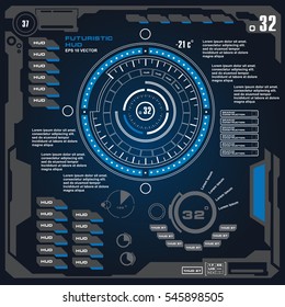 Futuristic blue virtual graphic touch  user interface