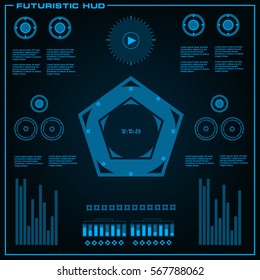 Futuristic blue virtual graphic touch user interface