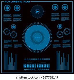 Futuristic blue virtual graphic touch user interface