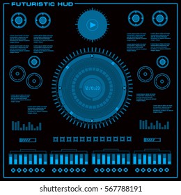Futuristic blue virtual graphic touch user interface