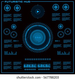 Futuristic blue virtual graphic touch user interface