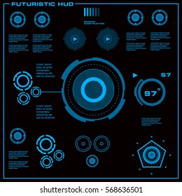 Futuristic blue virtual graphic touch user interface
