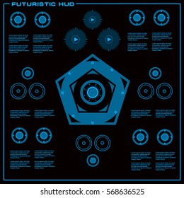 Futuristic blue virtual graphic touch user interface