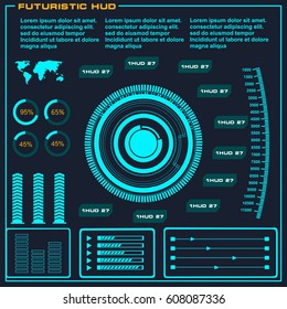 Futuristic blue virtual graphic touch user interface
