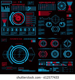 Futuristic blue virtual graphic touch user interface