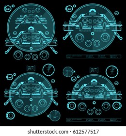 Futuristic blue virtual graphic touch user interface