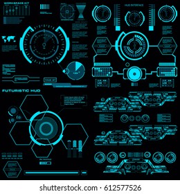 Futuristic blue virtual graphic touch user interface