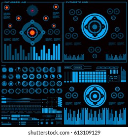 Futuristic blue virtual graphic touch user interface