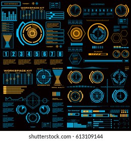 Futuristic blue virtual graphic touch user interface