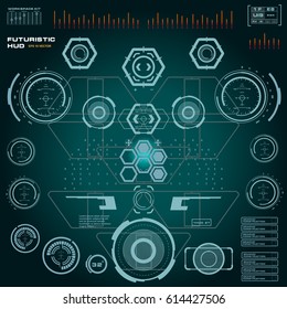 Futuristic blue virtual graphic touch user interface