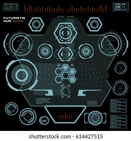 Futuristic blue virtual graphic touch user interface