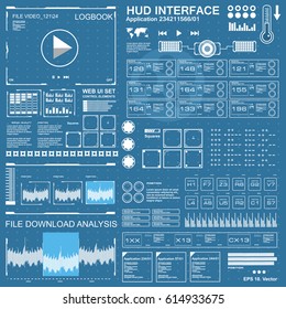 Futuristic blue virtual graphic touch user interface