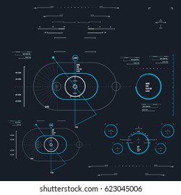 Futuristic blue virtual graphic touch  user interface