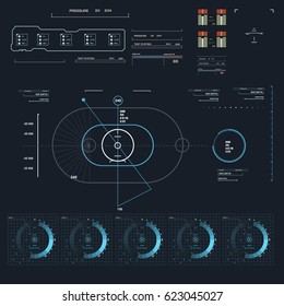 Futuristic blue virtual graphic touch  user interface