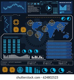 Futuristic blue virtual graphic touch user interface