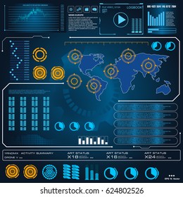 Futuristic blue virtual graphic touch user interface